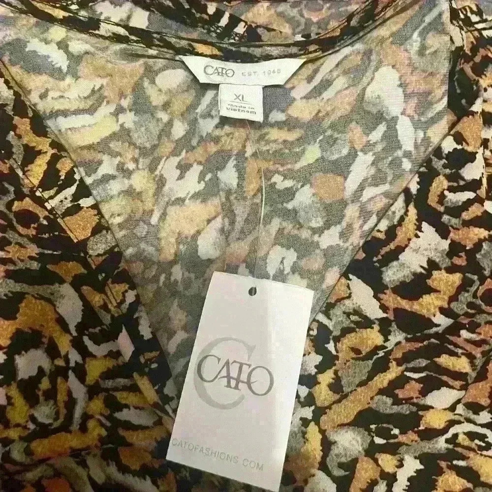 Brand New Cato Gold and‎ Black Blouse Size XL #2214 - Picture 4 of 4